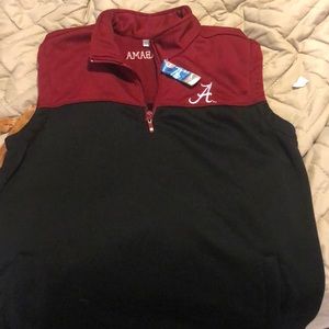 Red and black Alabama fleece vest with pockets